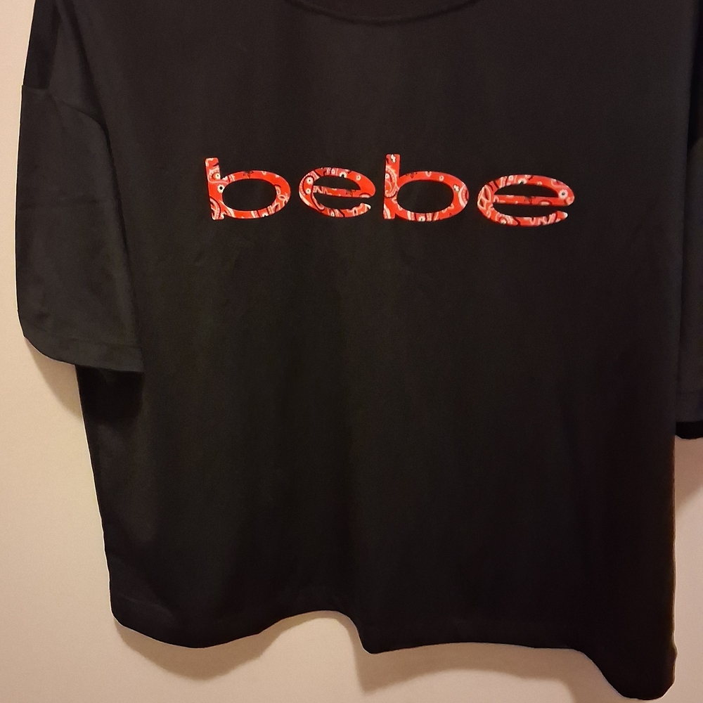 Black T-Shirt with Red Bebe Logo